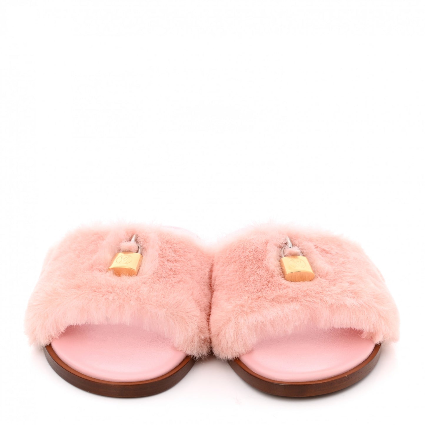 Mink Fur Lock It Flat Mule 37.5 Rose