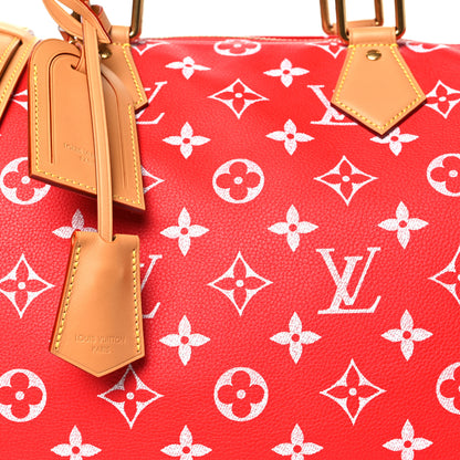 Louis Vuitton Calfskin Monogram Speedy P9 Bandouliere 40 Red 7 of 9