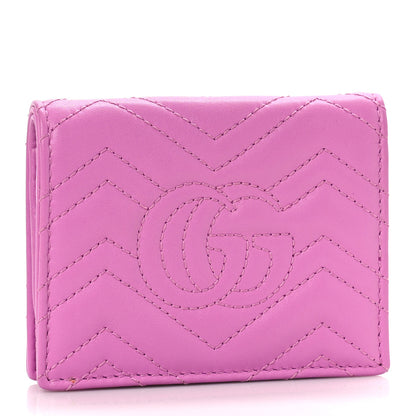 Gucci Calfskin Matelasse GG Marmont Card Case Candy Mousse 3 of 8