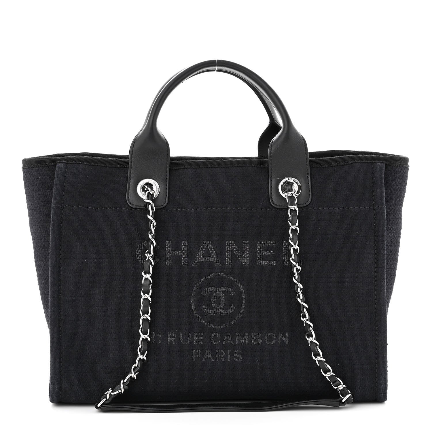 Chanel Mixed Fibers Small Deauville Tote Black 3 of 12