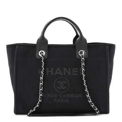 Chanel Mixed Fibers Small Deauville Tote Black 3 of 12