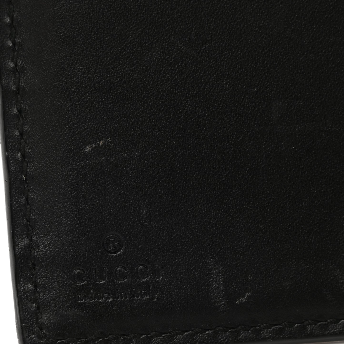 Calfskin GucciGhost Bi-Fold Long Wallet Black New Acquamarine