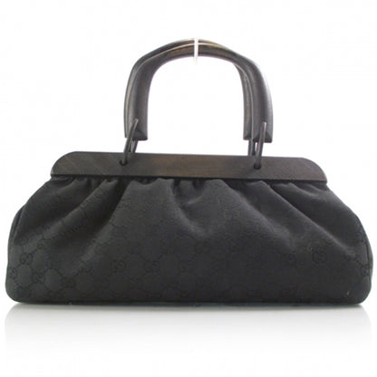 Gucci Monogram Wood Handle Frame Doctor Bag Black 1 of 11