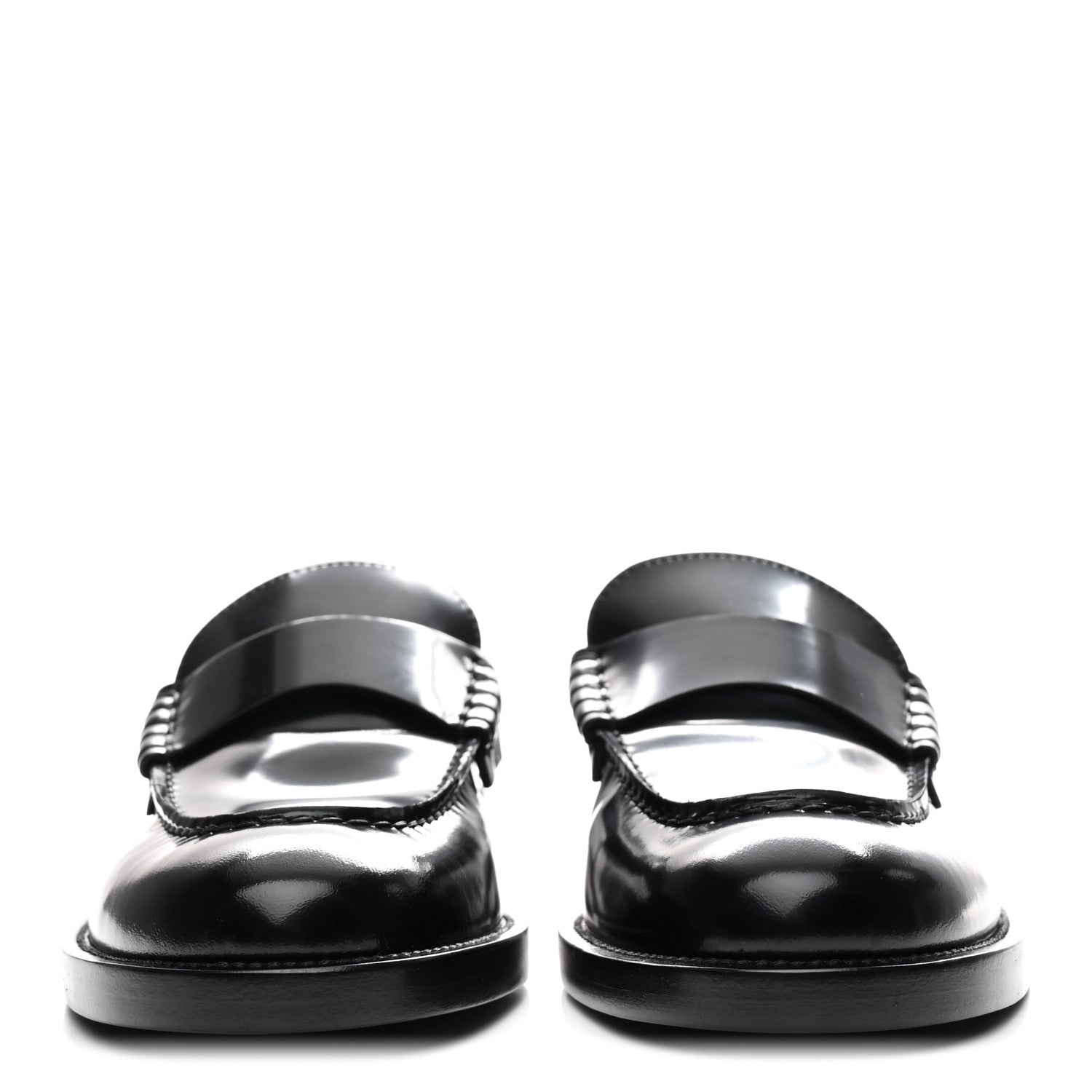 Chanel Shiny Calfskin Logo Loafers 37 Black 3 of 10