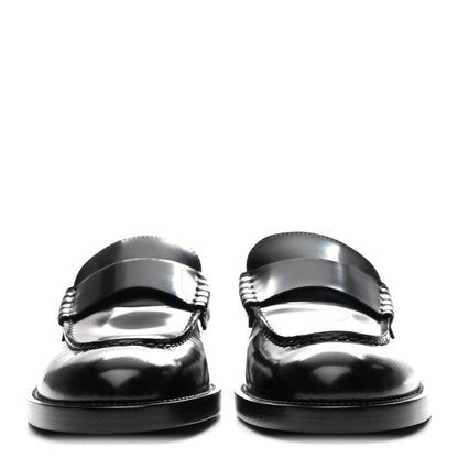 Chanel Shiny Calfskin Logo Loafers 37 Black 3 of 10