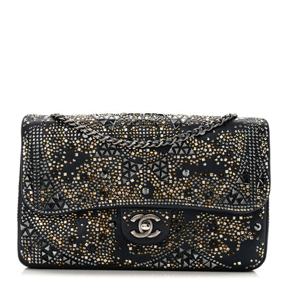 Chanel Oxidized Goatskin Strass Buonasera Medium Flap Dark Blue 1 of 12