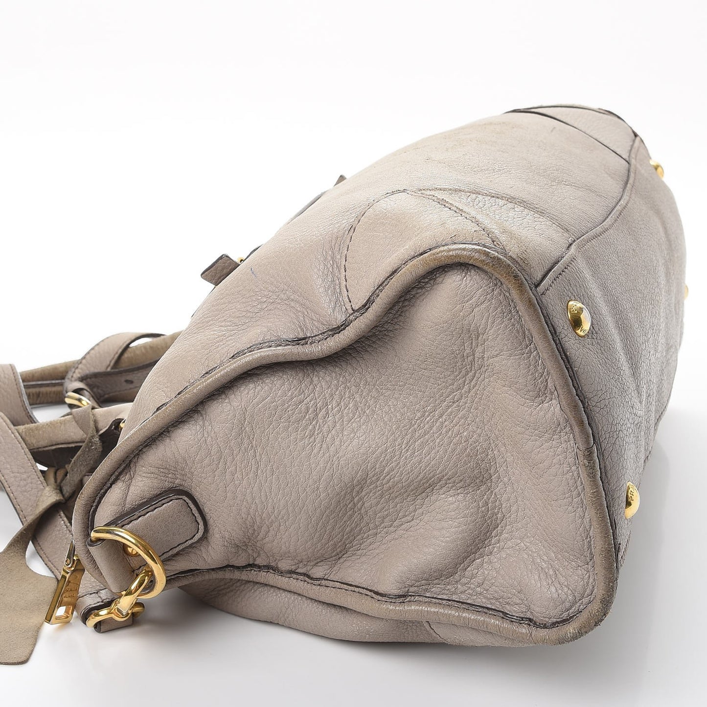 Cervo Deerskin East West Top Handle Bag Pomice