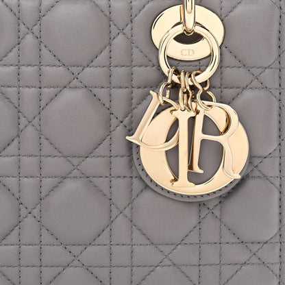 Christian Dior Lambskin Cannage Small Lucky Badges My Lady Dior Grey 8 of 10