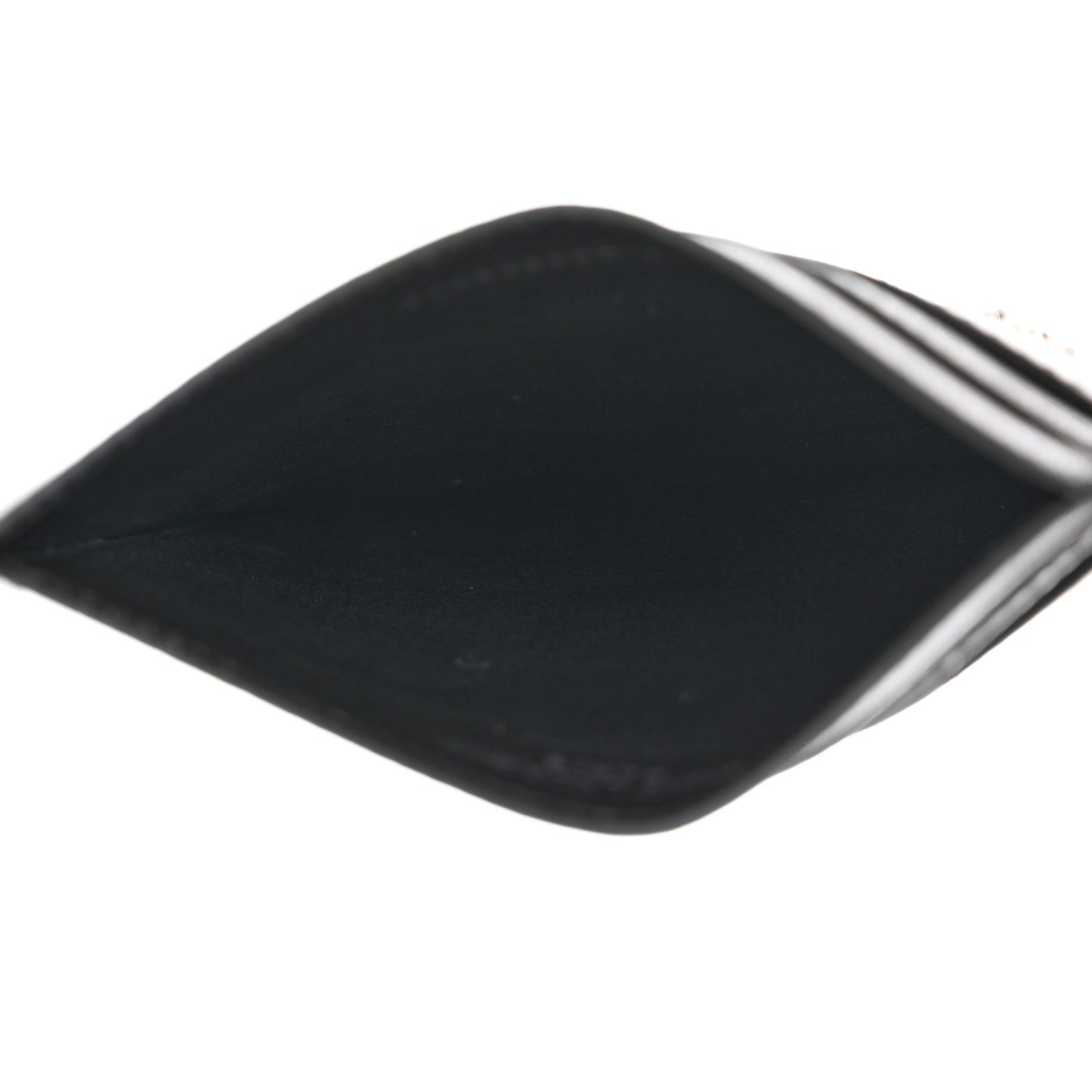 Calfskin Paisley Studded Monogram Credit Card Case Black