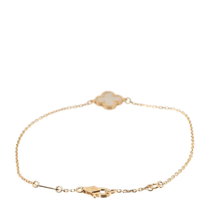 Van Cleef & Arpels 18K Yellow Gold Mother of Pearl Sweet Alhambra Bracelet 3 of 7