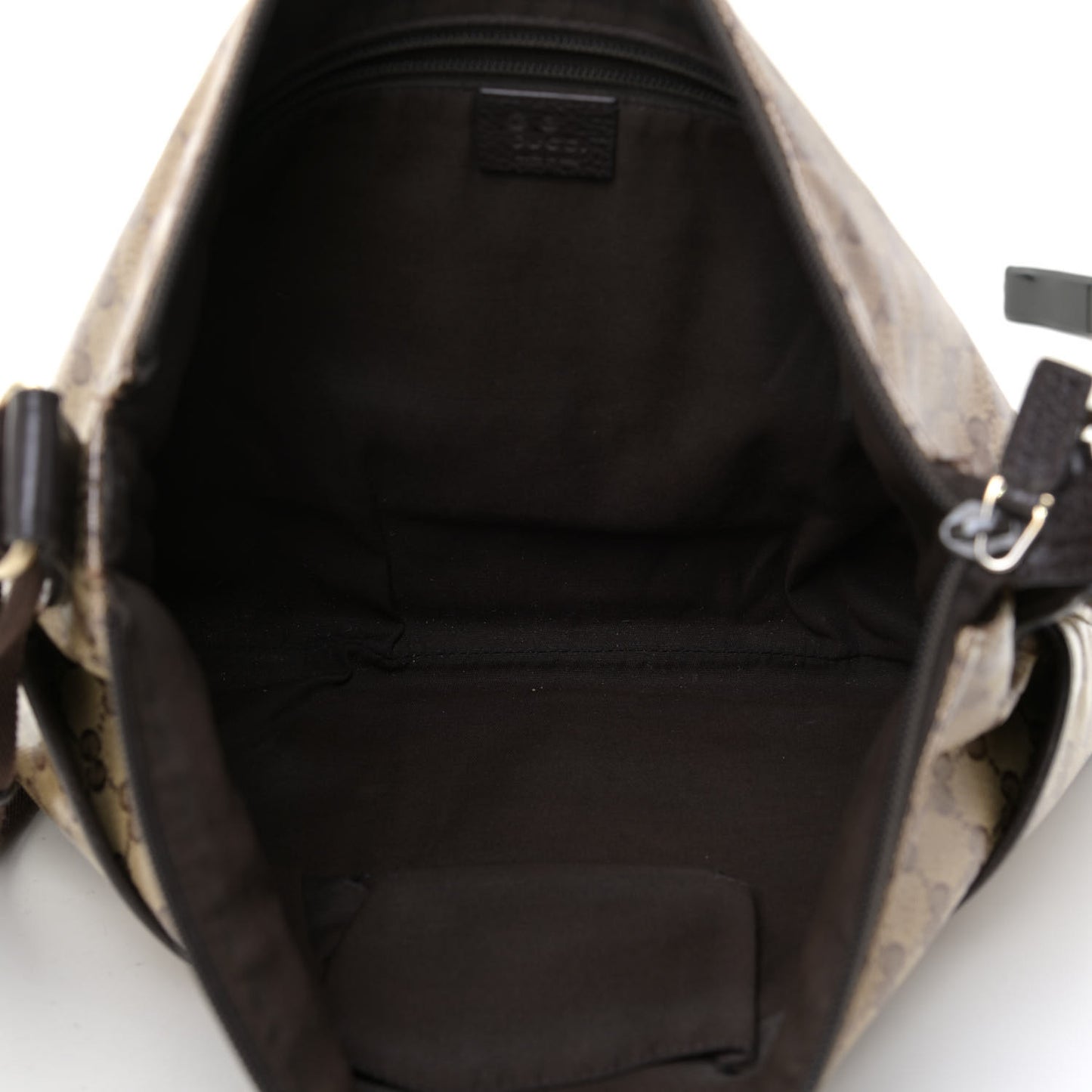 Crystal Monogram Medium Flat Messenger Bag Dark Brown
