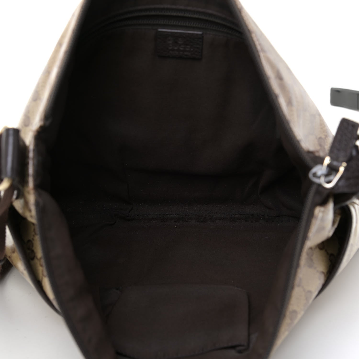 Gucci Crystal Monogram Medium Flat Messenger Bag Dark Brown 7 of 10