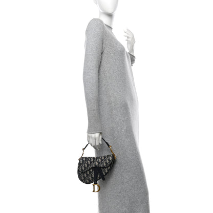 Christian Dior Oblique Mini Saddle Bag Blue 2 of 10