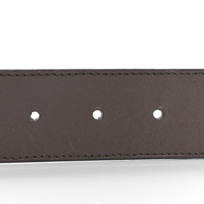 Gucci GG Supreme Monogram Plutone Calfskin Double G Reversible 37mm Belt 70 28 Beige Ebony New Acero 4 of 5