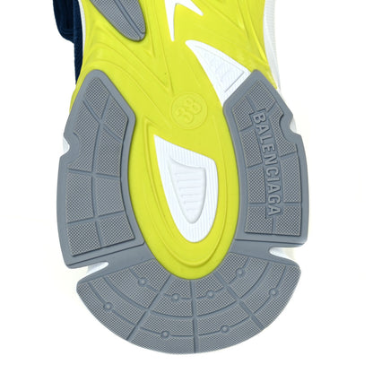 Balenciaga Technical Ribbed 3D Recycled Knit Tri-Color Womens Speed 3.0 Sneakers 38 Navy White Grey Fluo Yellow 6 of 7