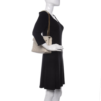 Saint Laurent Calfskin Y Quilted Monogram Small Loulou Chain Satchel Crema Soft 2 of 12