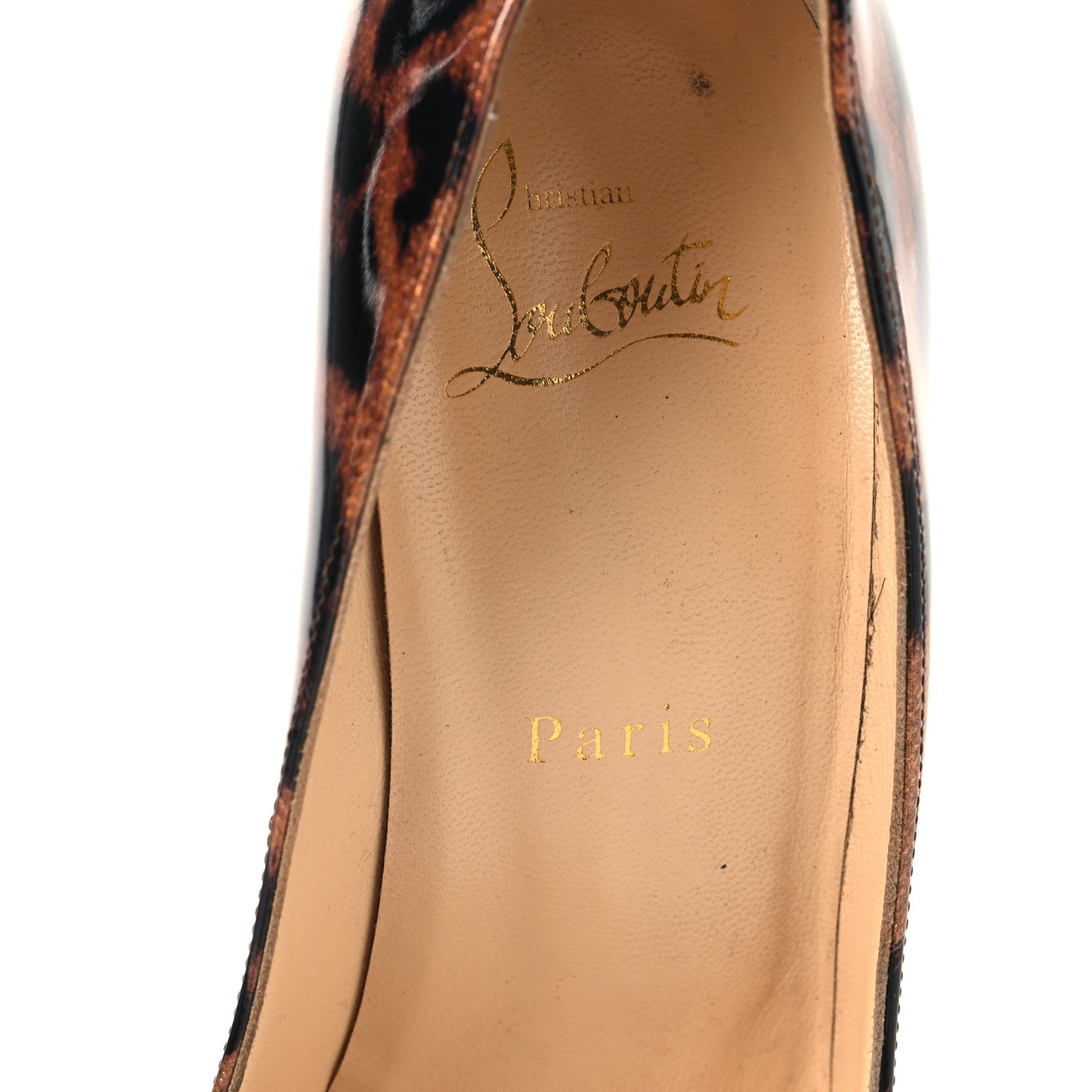 Patent Glitter Leopard Print Pigalle Follies 100 Pumps 38 Gold