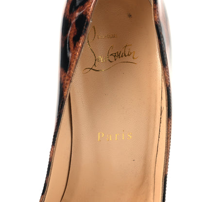 Christian Louboutin Patent Glitter Leopard Print Pigalle Follies 100 Pumps 38 Gold 8 of 8