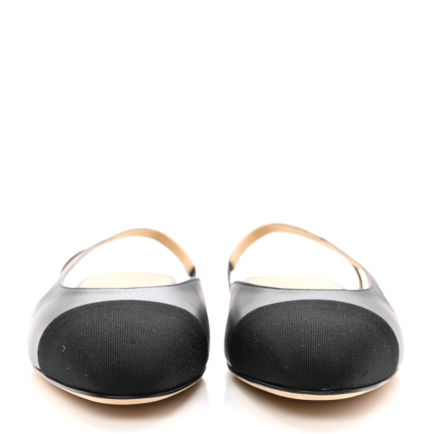 Chanel Lambskin Cap Toe CC Slingback Sandals 38 Black 2 of 9
