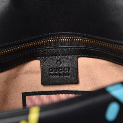Gucci Calfskin Matelasse GucciGhost Small GG Marmont Shoulder Bag Black New Acquamarine 7 of 8