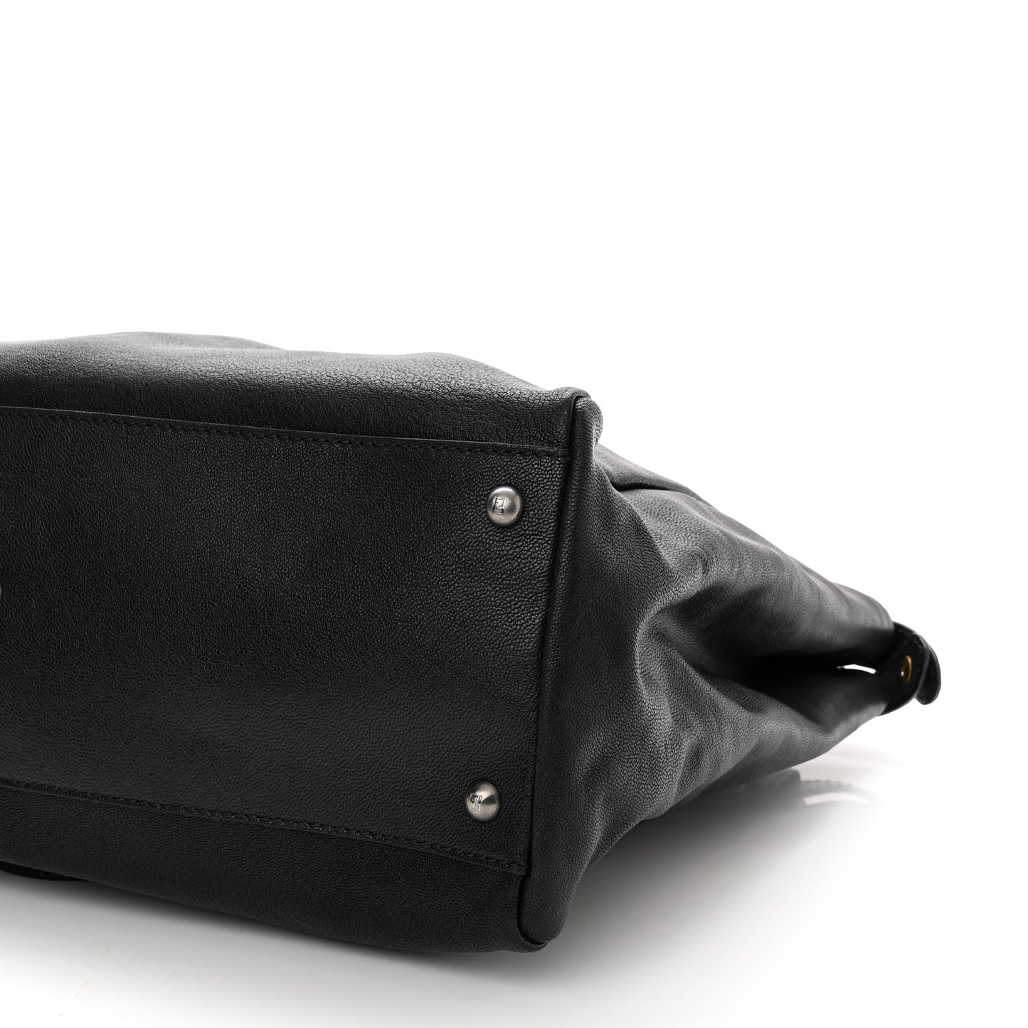 Goatskin Large Peekaboo Iconic Satchel Black