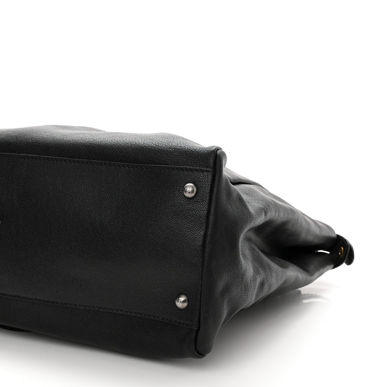 Fendi Goatskin Large Peekaboo Iconic Satchel Black 9 of 9
