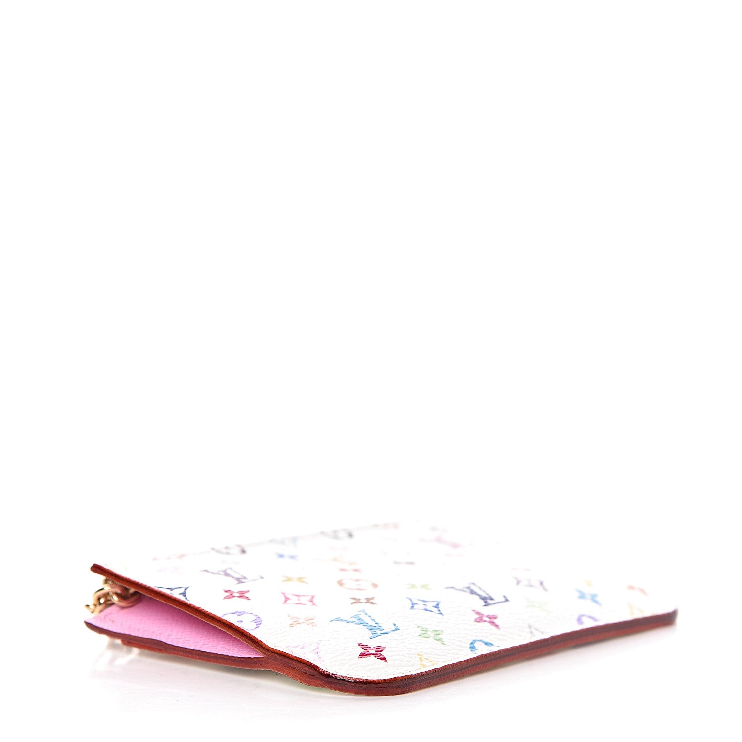 Louis Vuitton Monogram Multicolor Key Pouch White Litchi 4 of 6