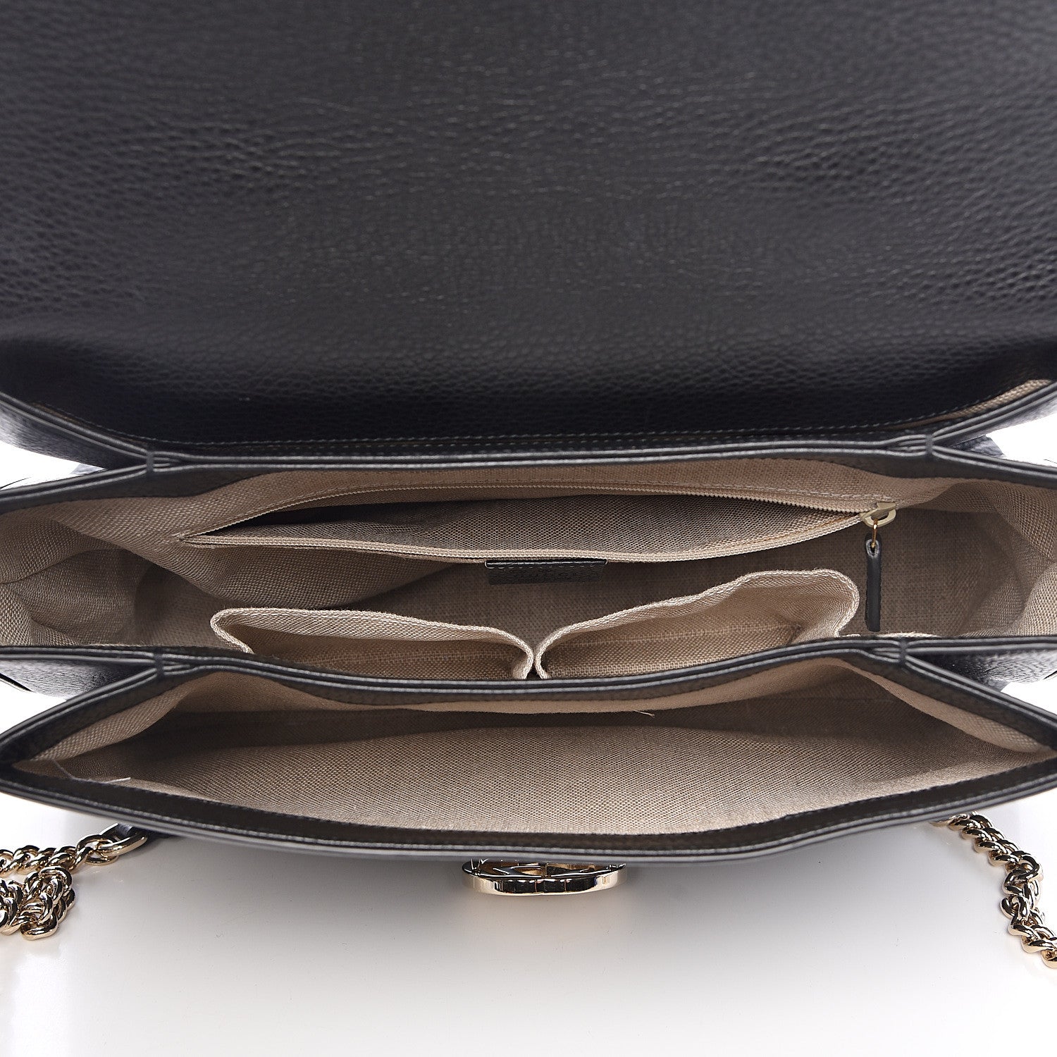 Gucci Dollar Calfskin Medium Interlocking G Top Handle Shoulder Bag Black 5 of 14