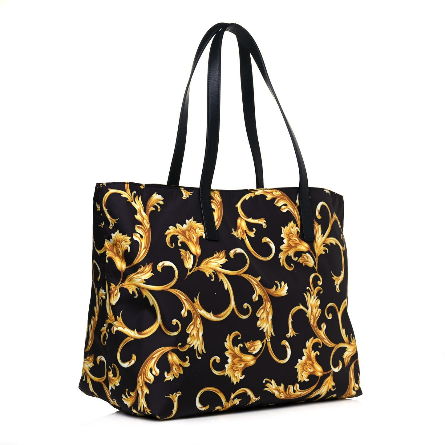 Nylon Baroque Print Tote Black