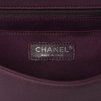 Chanel Washed Caviar Quilted Large Turn Around Ligne Flap Dark Purple 7 of 8