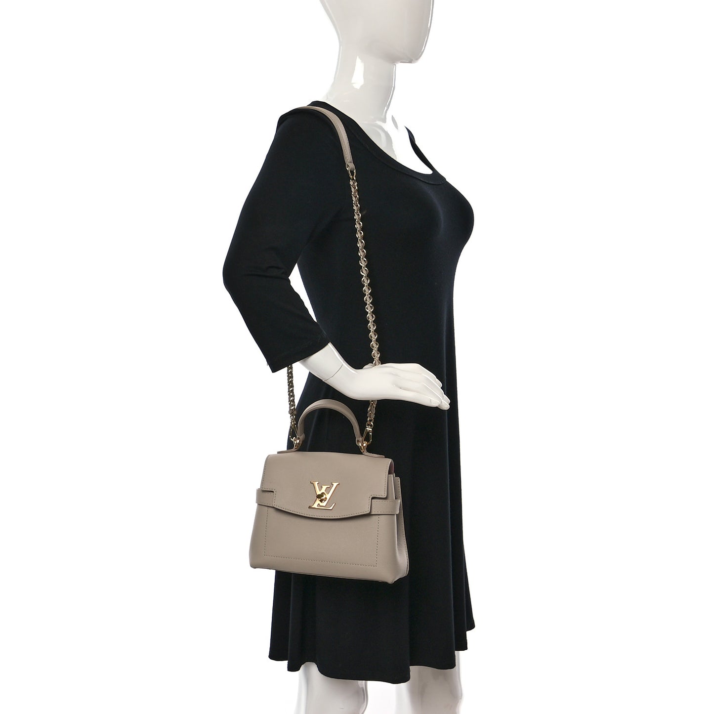 Soft Calfskin Mini Lockme Ever Greige