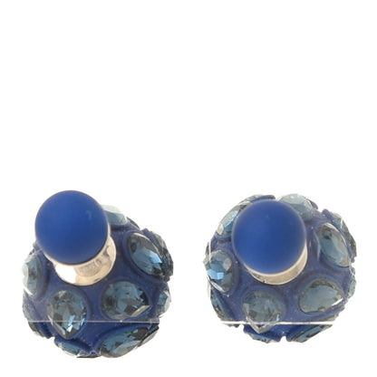 Christian Dior Crystal Mise En Dior Tribal Earrings Matte Navy Blue 1 of 4