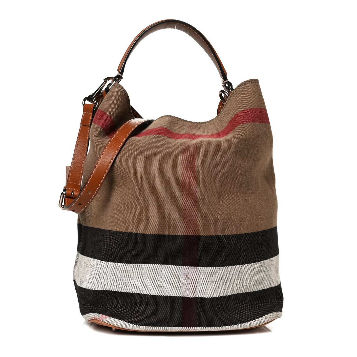 Canvas Mega Check Medium Ashby Hobo Saddle Brown