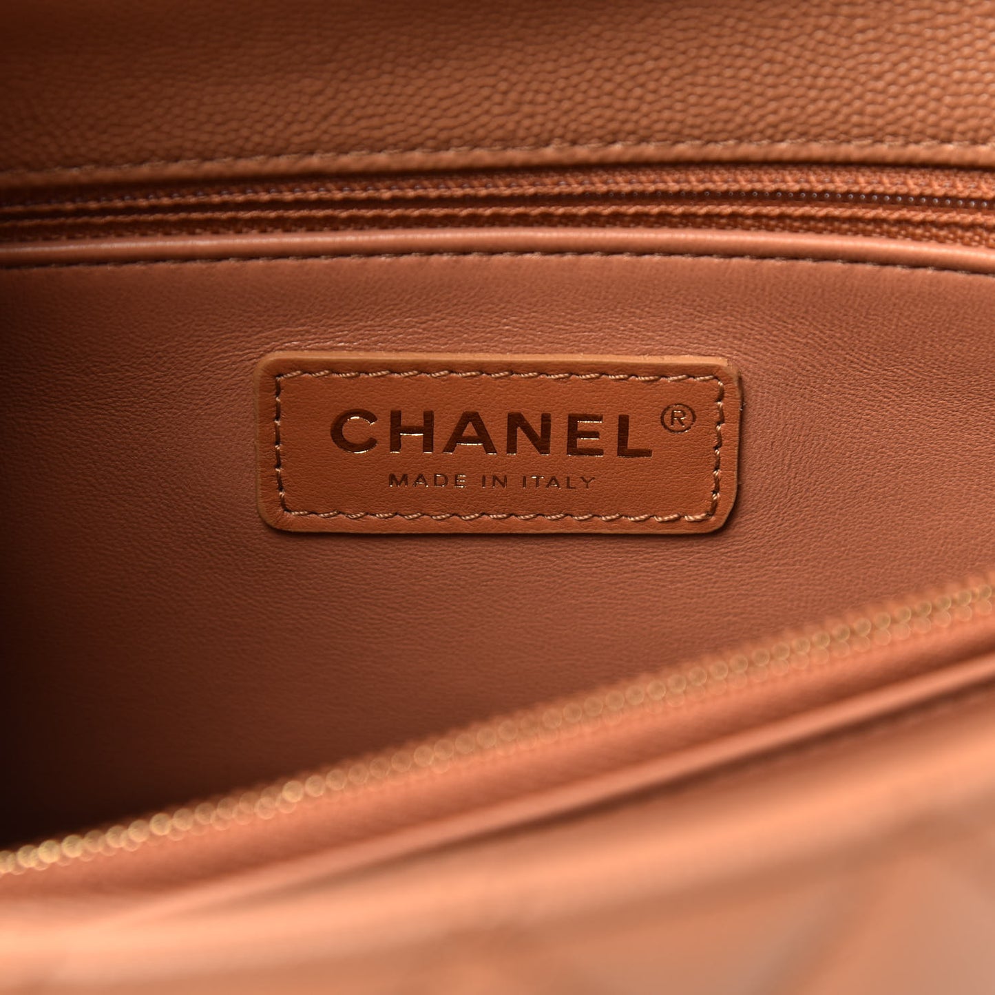 Caviar Quilted Small Coco Handle Flap Brown