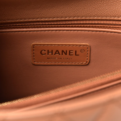 Chanel Caviar Quilted Small Coco Handle Flap Brown 6 of 11