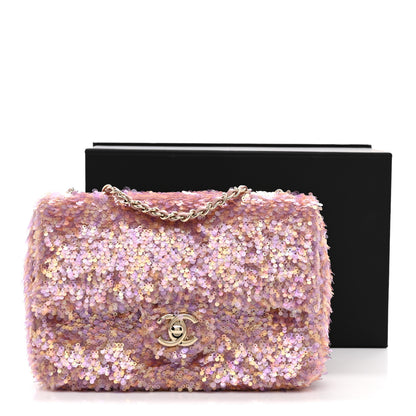 Chanel Sequin Small Single Flap Pink Light Pink 11 of 11