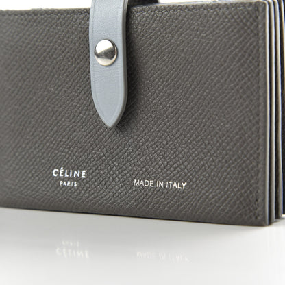 Celine Grained Shiny Calfskin Accordion Card Holder Grey 7 of 7
