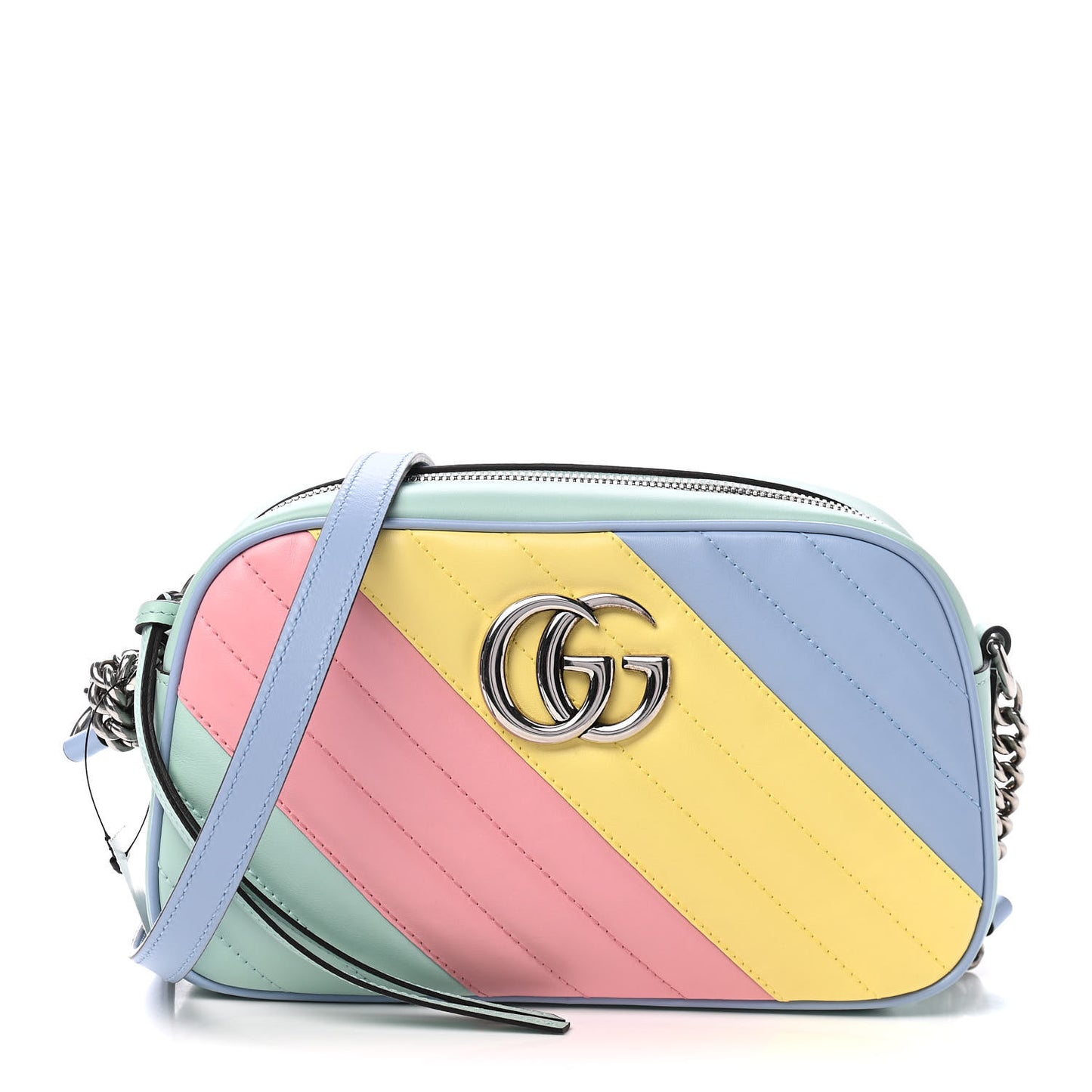 Calfskin Matelasse Diagonal Small GG Marmont Chain Shoulder Bag Multicolor Pastel