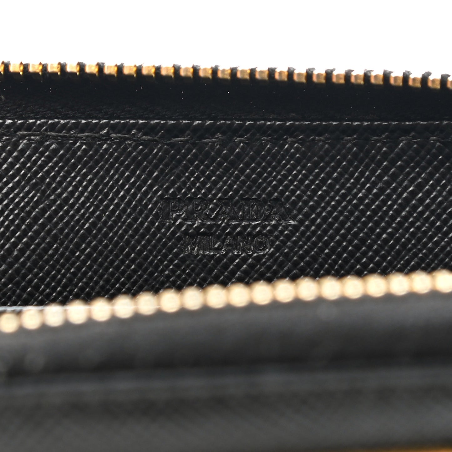 Saffiano Metal Zip Around Wallet Black