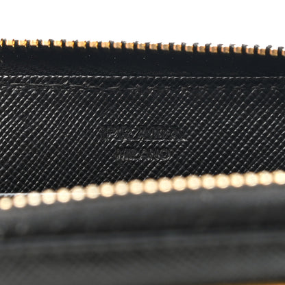 Prada Saffiano Metal Zip Around Wallet Black 6 of 8
