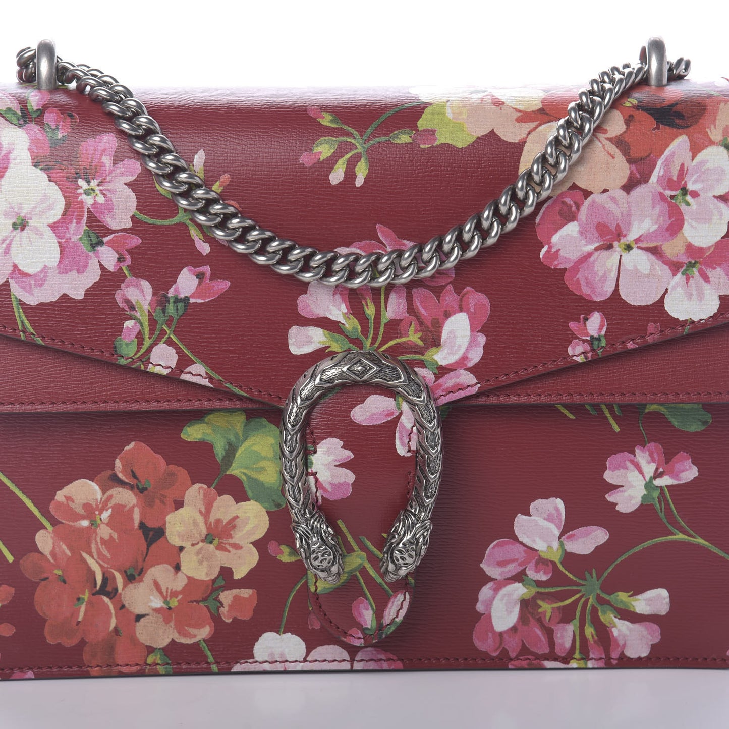 Calfskin Blooms Print Medium Dionysus Shoulder Bag Romantic Cherry Multicolor