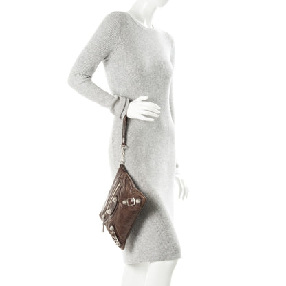 Balenciaga Agneau Giant 21 Silver Hardware Flat Handle Clutch 2 of 7