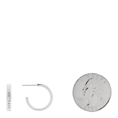 Tiffany Sterling Silver 1837 Small Narrow Hoop Earrings 2 of 4