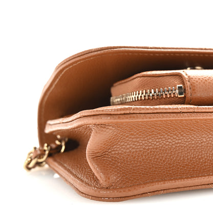 Chanel Caviar Quilted Business Affinity Clutch With Chain Flap Dark Beige 10 of 11