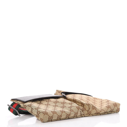 Gucci GG Monogram Web Double Pocket Belt Bag Dark Brown 4 of 9