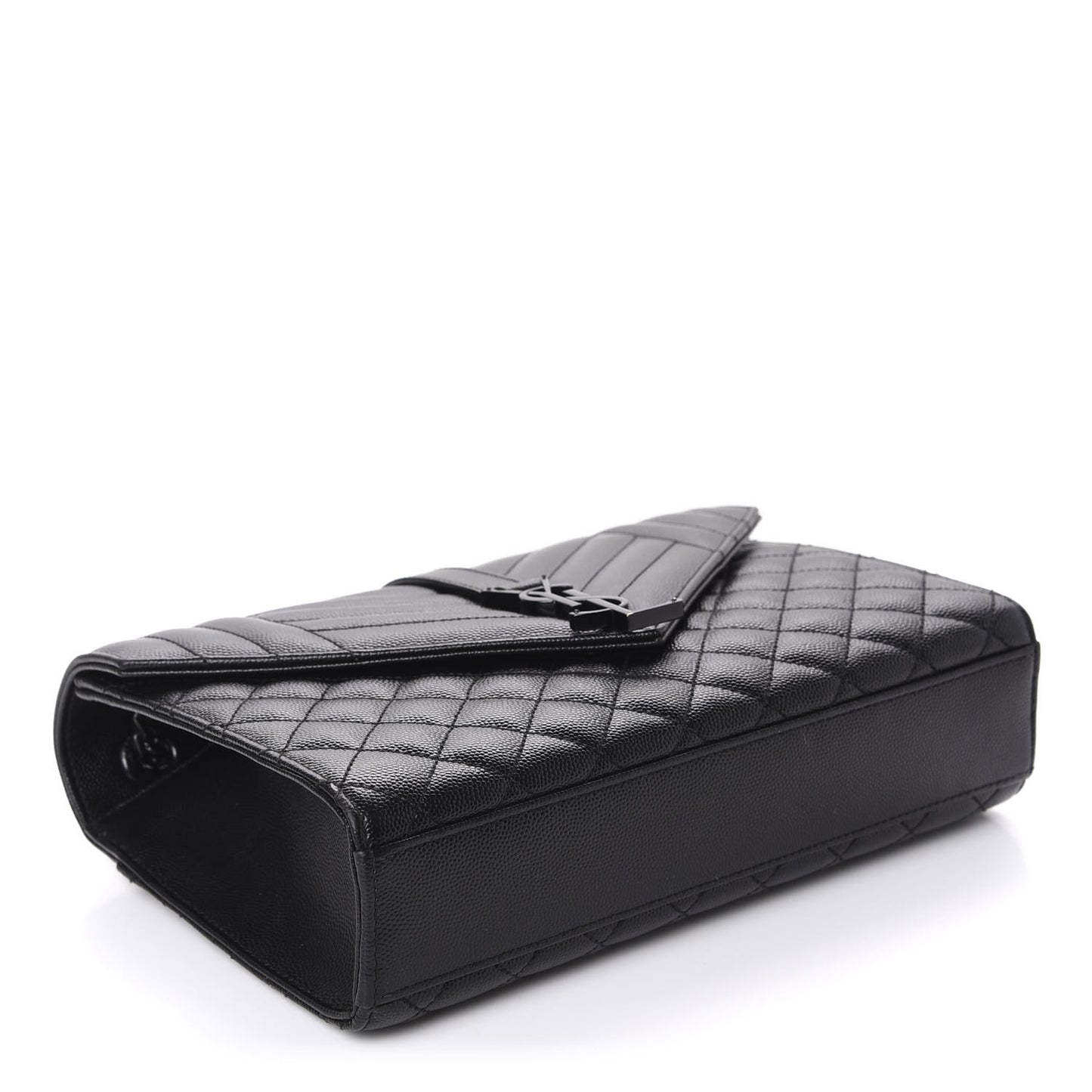 Grain De Poudre Textured Mixed Matelasse Triquilt Medium Monogram Satchel Black