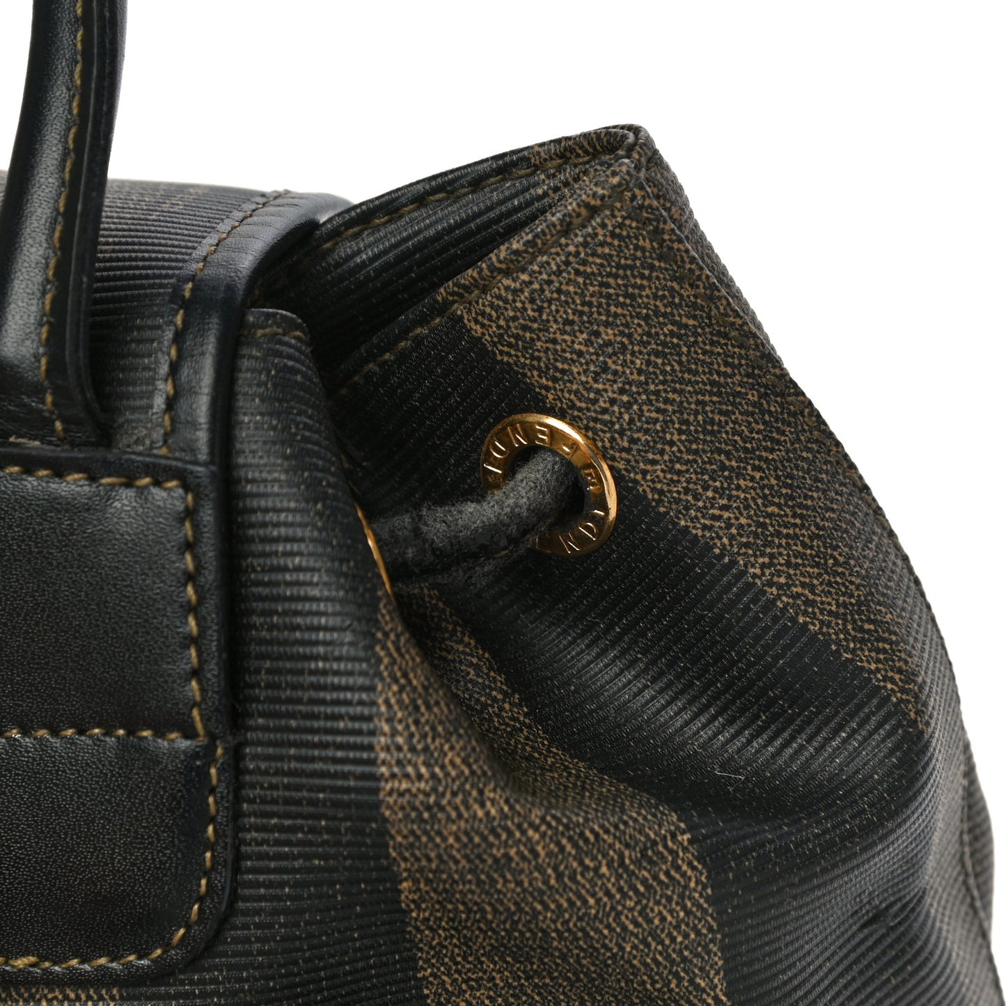 Coated Canvas Pequin Drawstring Backpack Tobacco