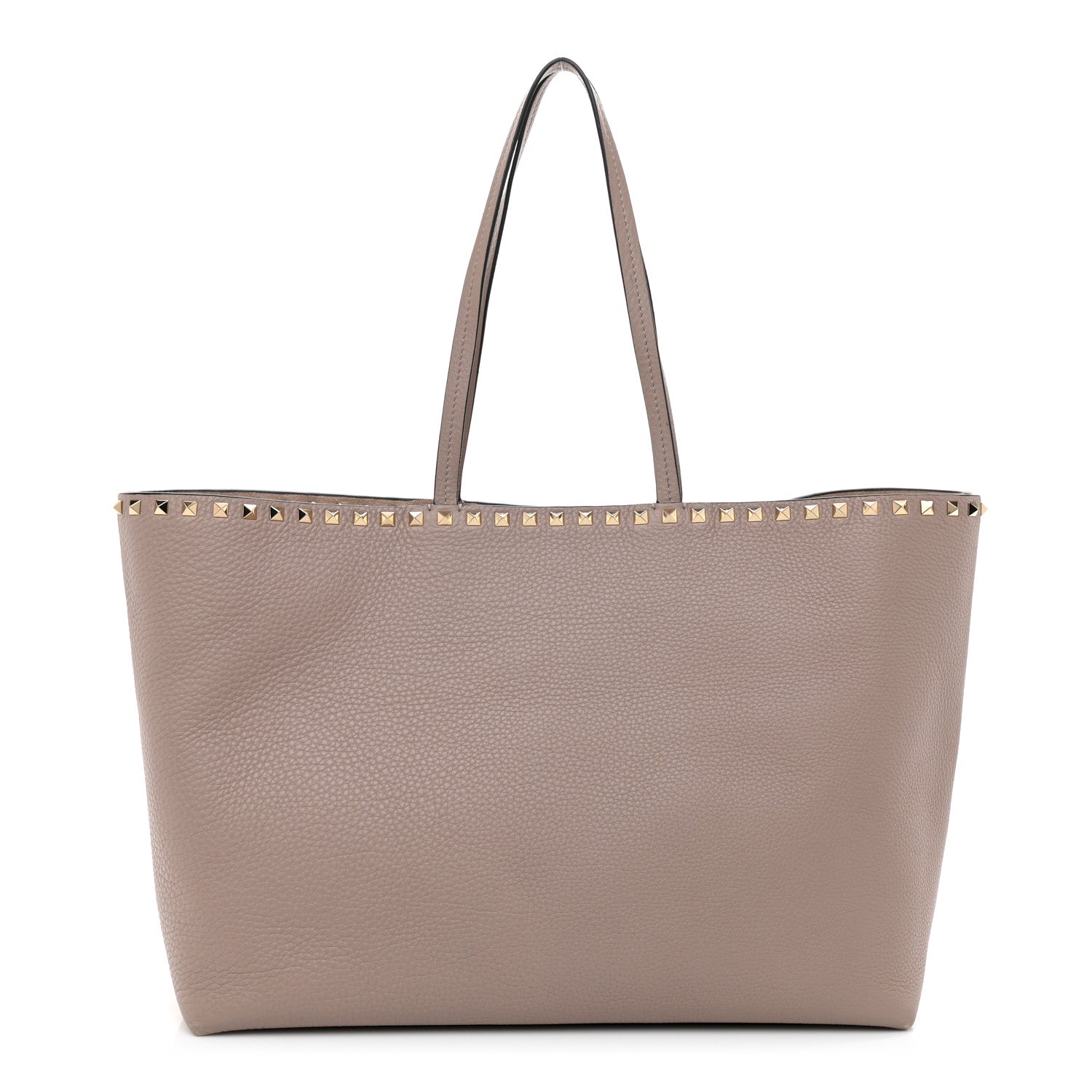 Valentino Garavani Grained Calfskin Rockstud Shoulder Tote Poudre 1 of 7