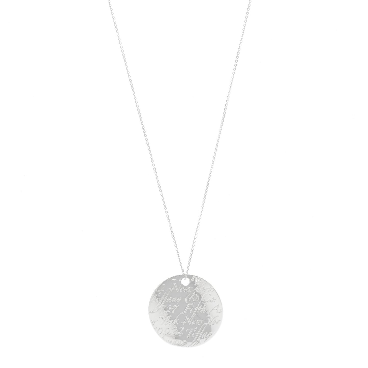 Sterling Silver Notes Round Pendant Necklace