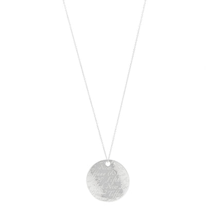 Tiffany Sterling Silver Notes Round Pendant Necklace 1 of 5